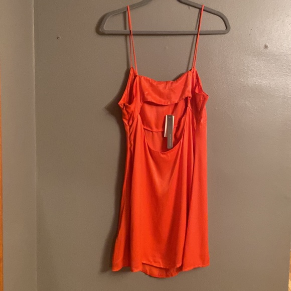 ANTHROPOLOGIE MINI SLIP DRESS ORANGE CUTOUT SIZE 12 - Picture 13 of 13